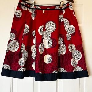 Talbots Cotton Red Floral Skirt *Size 14